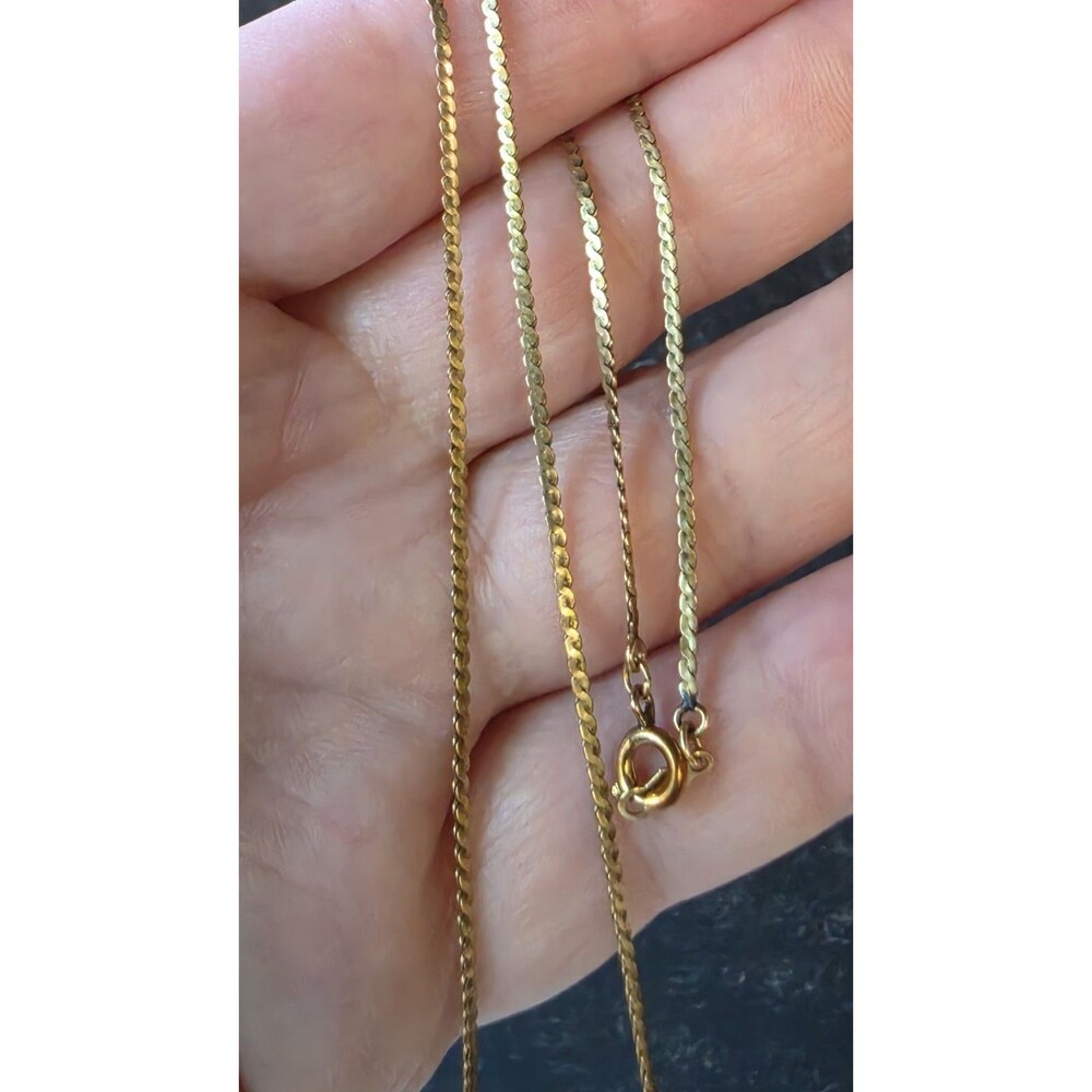12K Yellow Gold Filled Chain Choker Necklace Vintage